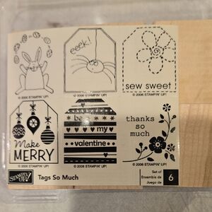 Stampin' Up! Tags So Much Rubber Stamp Set NEW